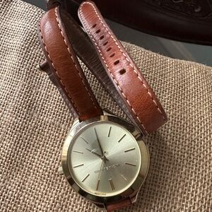 Michael Kors, worn and enjoyed, double leather strap watch